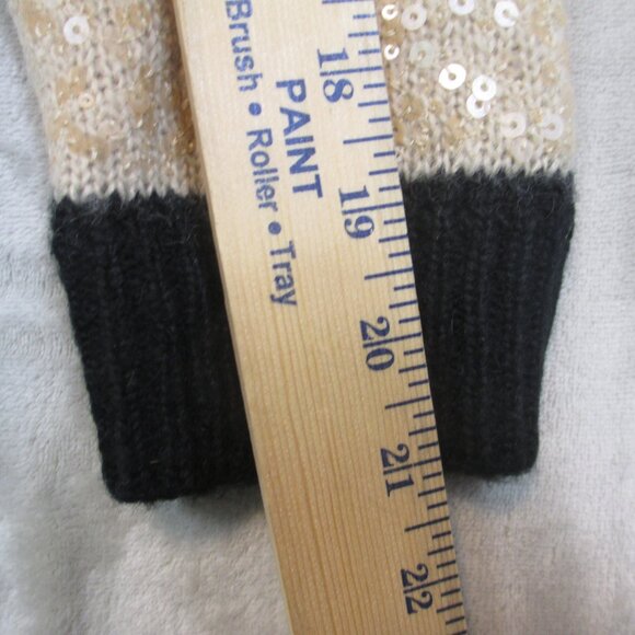 New J Crew Black Gold Stripe Crewneck Sweater Sequin Wool Mohair Blend Sweater M - Picture 7 of 9